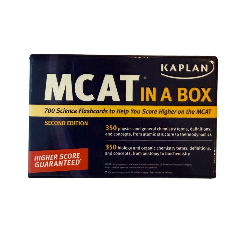 Kaplan MCAT In A Box Flashcards Blue Second Edition Study‎ Prep OS